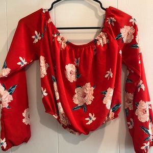Off the shoulder floral top
